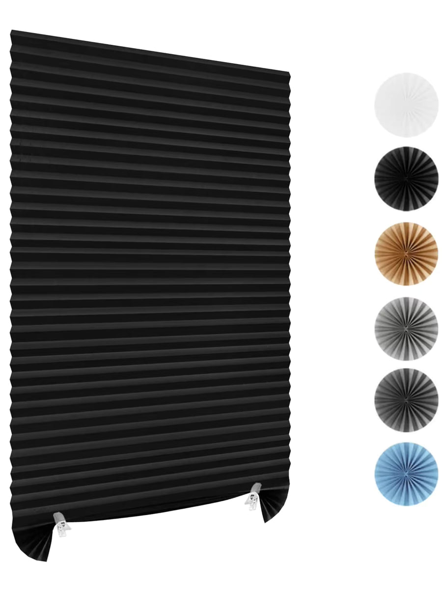 1pc Solid Color Cordless Pleated Fabric Temporary Sun Shade Blind, Suitable For Room Office Bedroom Kitchen Bathroom