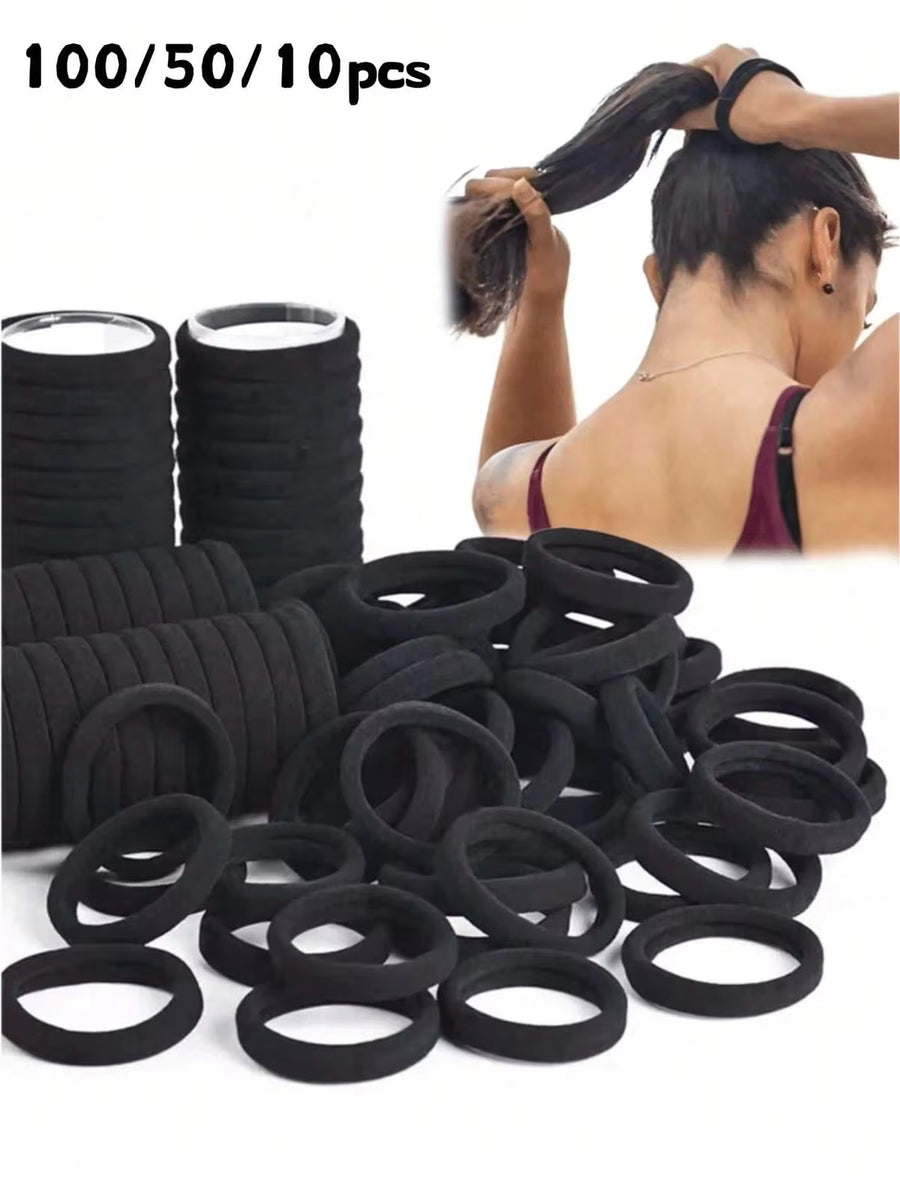 100/50/10pcs Hair Ties, Minimalist High Elasticity Hair Ties, Suitable For Daily Outdoor Leisure Sports, Hair Accessories